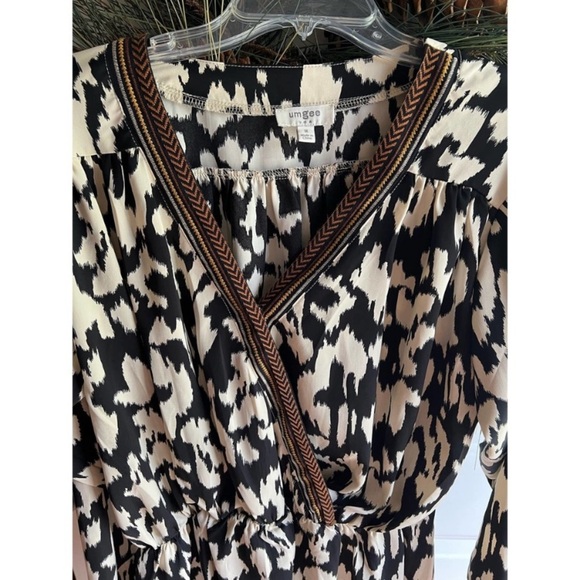 Animal Print Embroidered V-neck Dress by Umgee - Picture 3 of 16